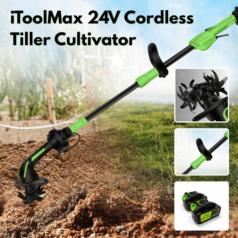 Zavrlygoods™ Multifunctional 2-in-1 Cordless Tiller & Cultivator with Telescopic Pole