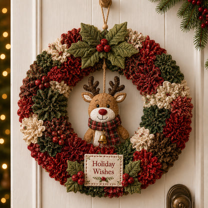🔥49% Off Last Day🔥🎄 3D Fabric Poke Wreath DIY Kit