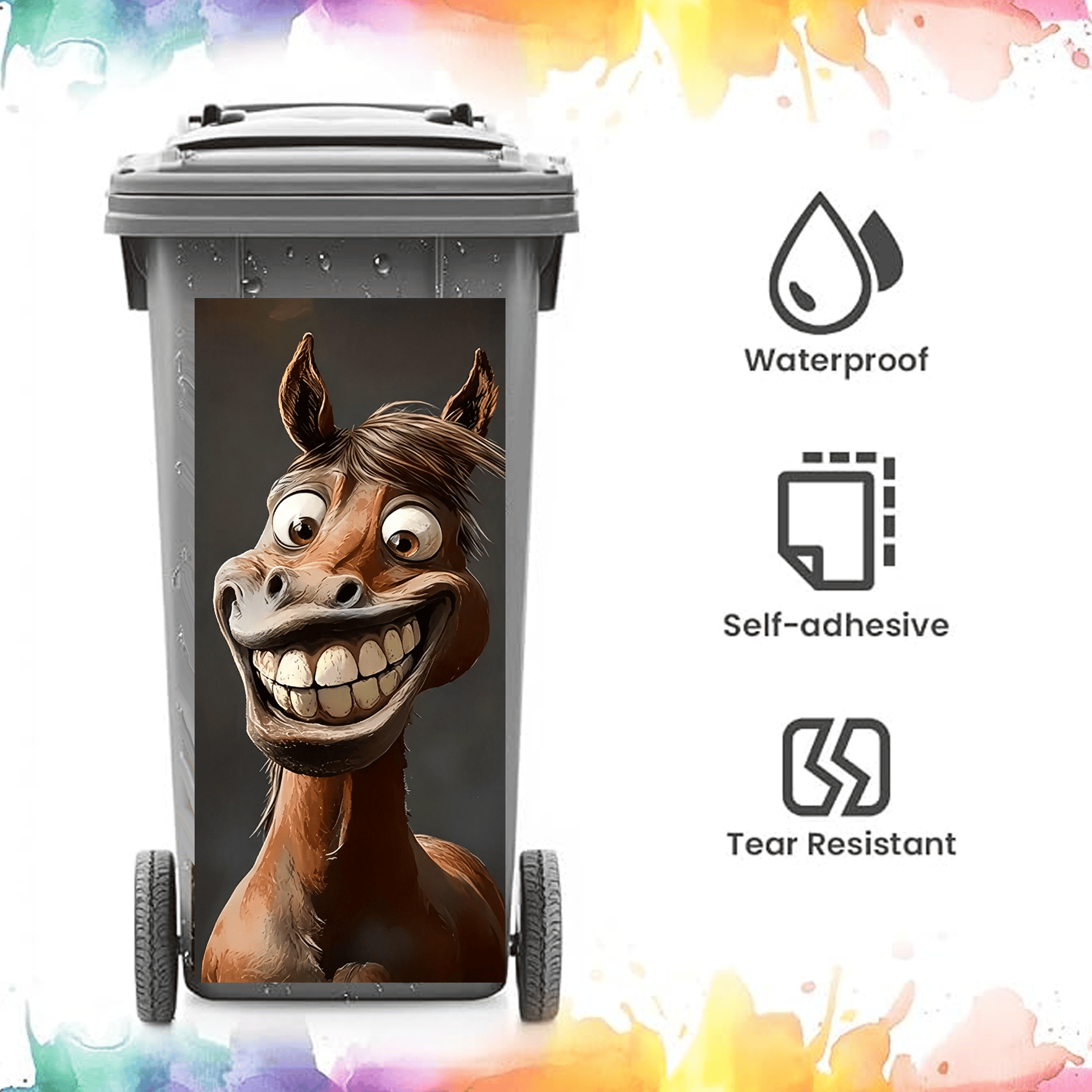 ⏳ Last Day 49% OFF – Creative Trash Can Sticker with Colourful Cartoon✨