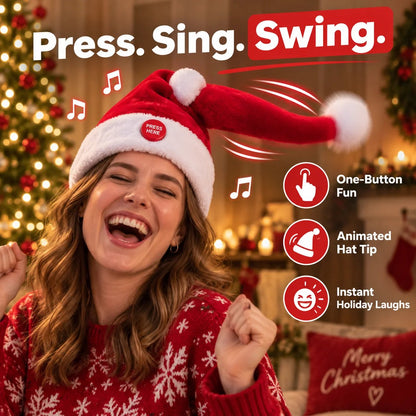 🎅 🤣 Singing & Dancing Santa Hat — Animated Christmas Party Hat