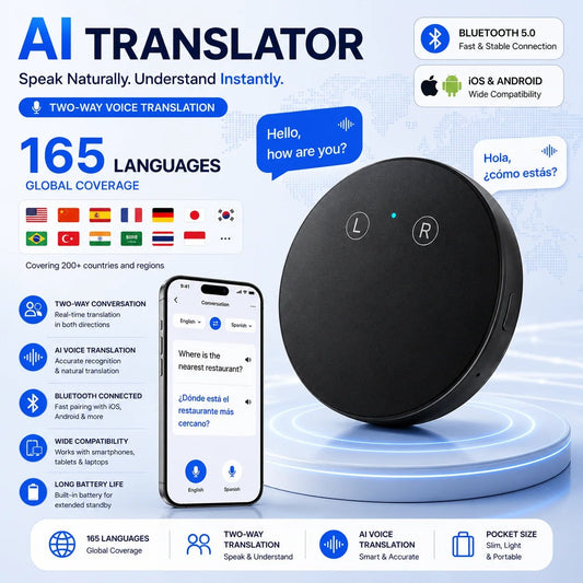 🔥HOT SALE🔥AI Language Translator Device – Real-Time Two-Way Voice Translator with Multi-Language Support