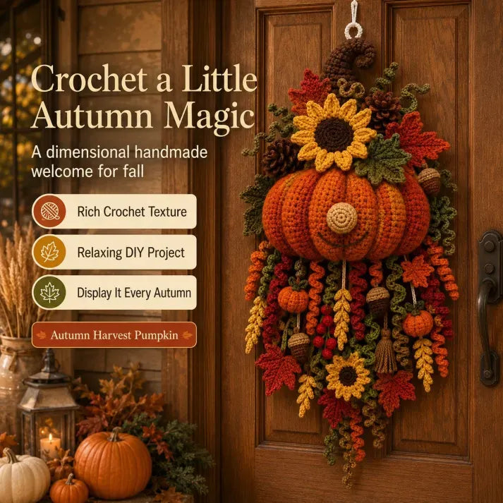 🔥LAST DAY 50% OFF - 🧶 DIY Seasonal 3D Crochet Door Hanger Kit Collection | Coordinated Yarn, Filling, Accessories & Step-by-Step Instructions Included 💕