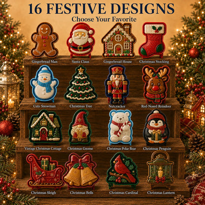 ⏳ Last Day 49% OFF – 🎄16-Design Christmas Mini Pie Mold Collection | Reusable Embossed Molds for Shaping Detailed Santa, Snowman, Reindeer, Tree & Holiday Pies 🥧✨