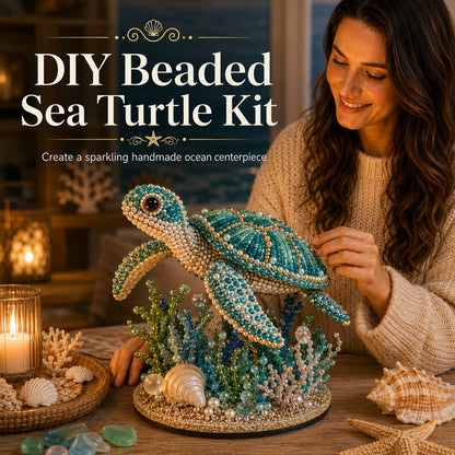 🔥LAST DAY 50% OFF -  🌊 Ocean Sparkle Animal Craft Kit | Create a Dimensional Underwater Centerpiece with Colorful Beads, Pearls & Coastal Details 🐚✨