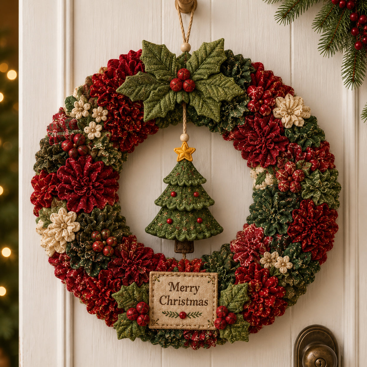 🔥49% Off Last Day🔥🎄 3D Fabric Poke Wreath DIY Kit