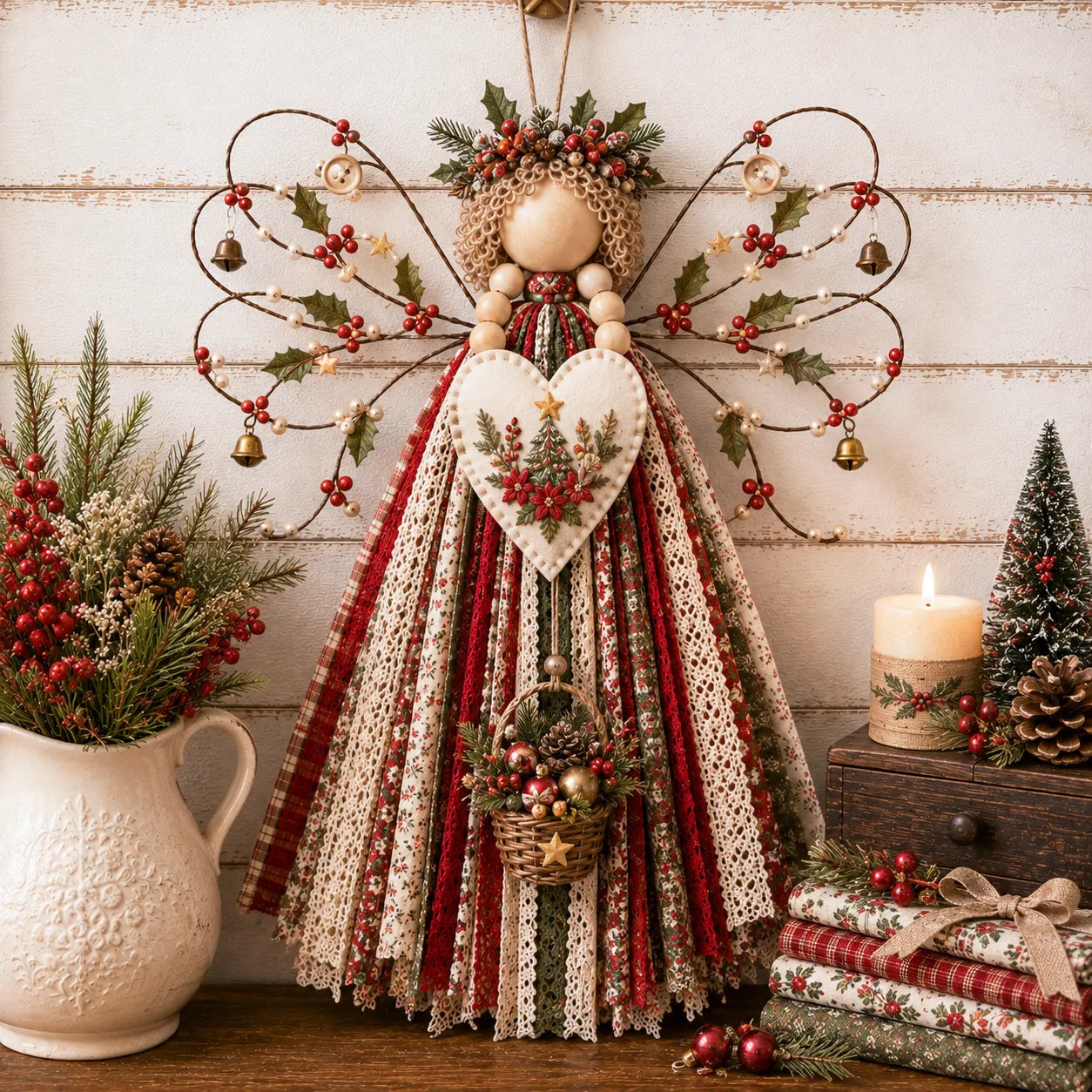 🔥LAST DAY 50% OFF - 🪽 Angel Fabric Hanging DIY Kit - Stitch a Little Blessing That Stays Forever