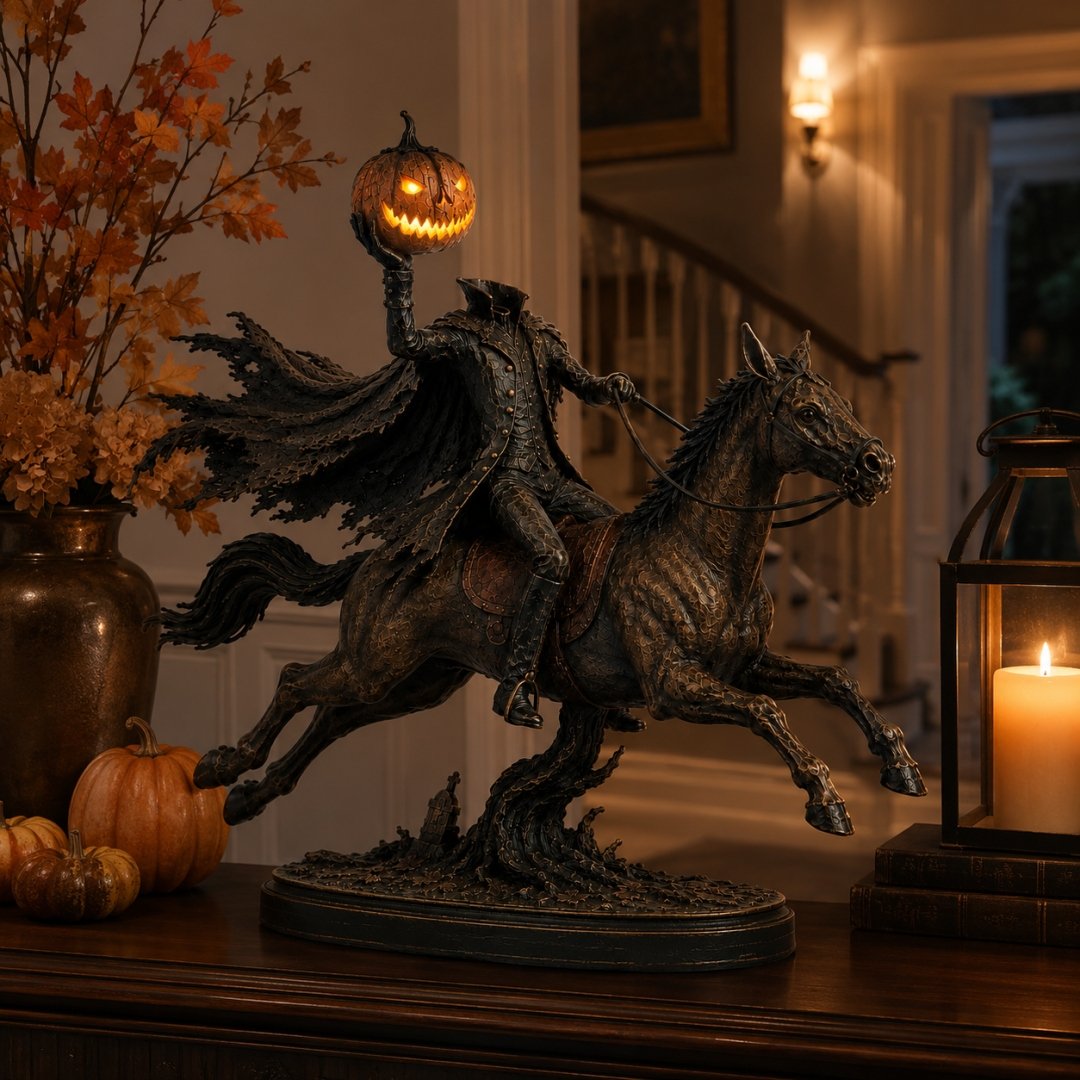 ⏰Limited Stock 50% OFF - 🎃🏇Midnight Chase Headless Horseman Statue | Awaken the Legend of the Hollow(✨Same as the video)