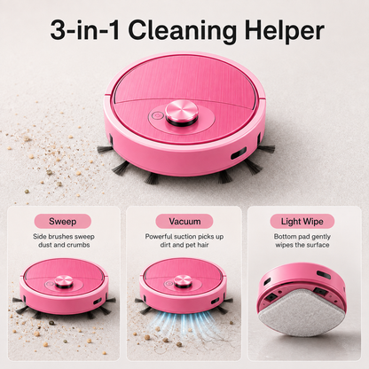 🤖 3-in-1 Mini Robot Vacuum for Car Mats