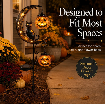 🌙 Solar-Powered Black Cat Garden Stake Light – Create a Magical Halloween Glow in Your Yard