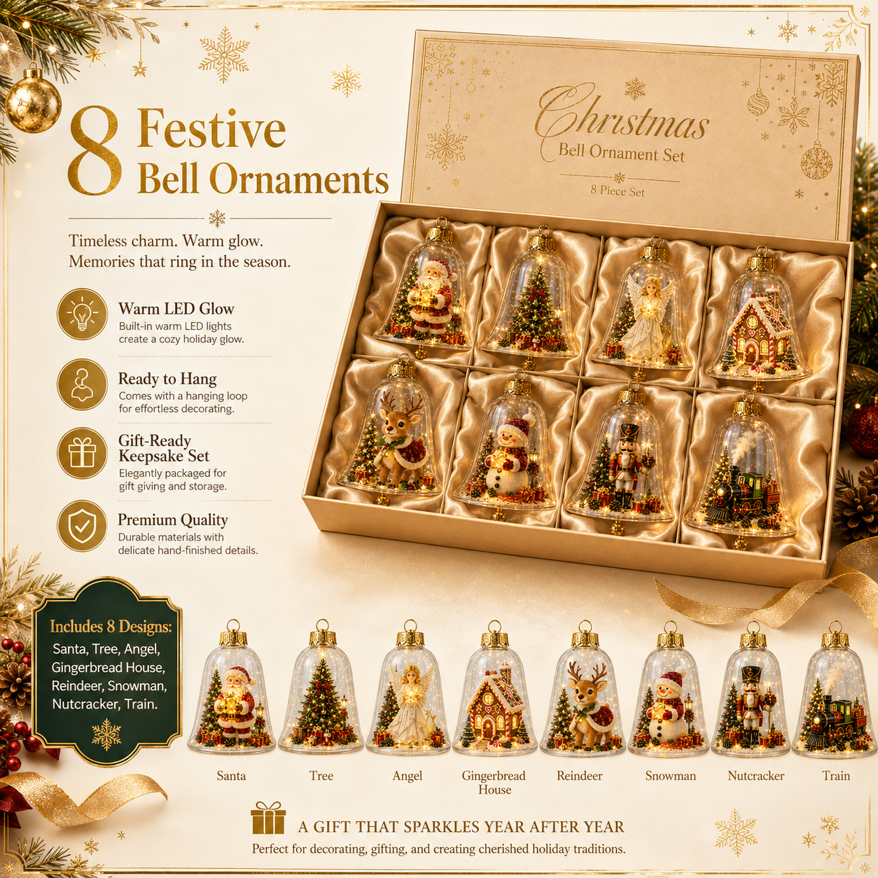 🔥 Limited Time 69% OFF🔔✨ Glowing Christmas Bell – A Magical Light-Up Holiday Decoration