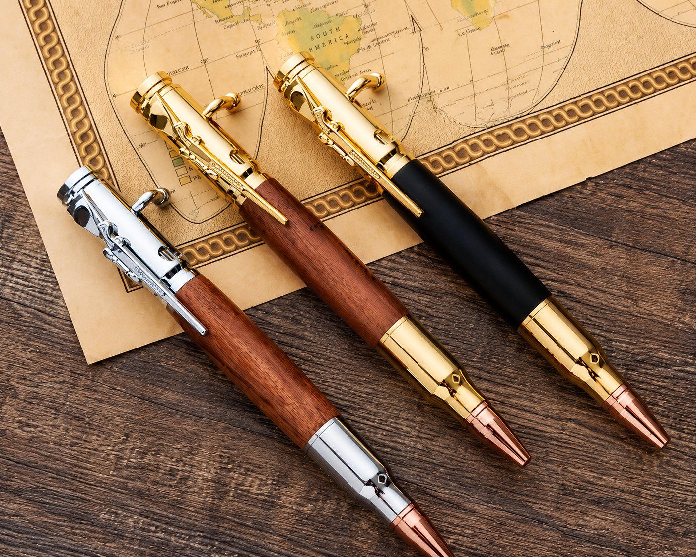 🖊100% Handmade Bolt Action Wooden Bullet Pen| Crafted From Real Wood & Bullet Casing