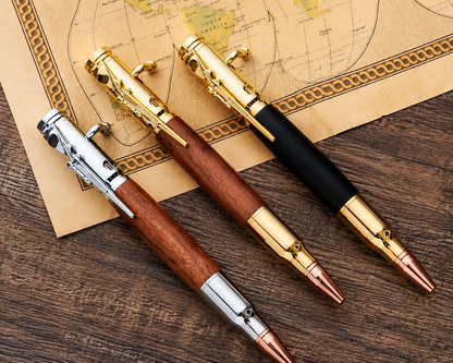 🖊100% Handmade Bolt Action Wooden Bullet Pen| Crafted From Real Wood & Bullet Casing