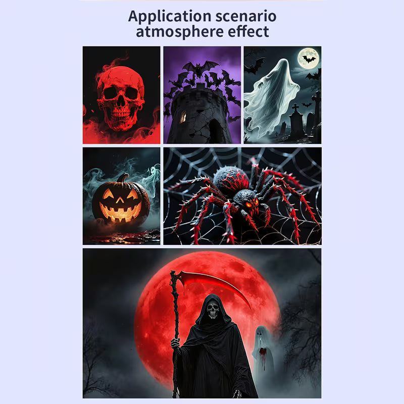 Halloween LED Projection Light | 360° Rotatable USB Horror Atmosphere Lamp