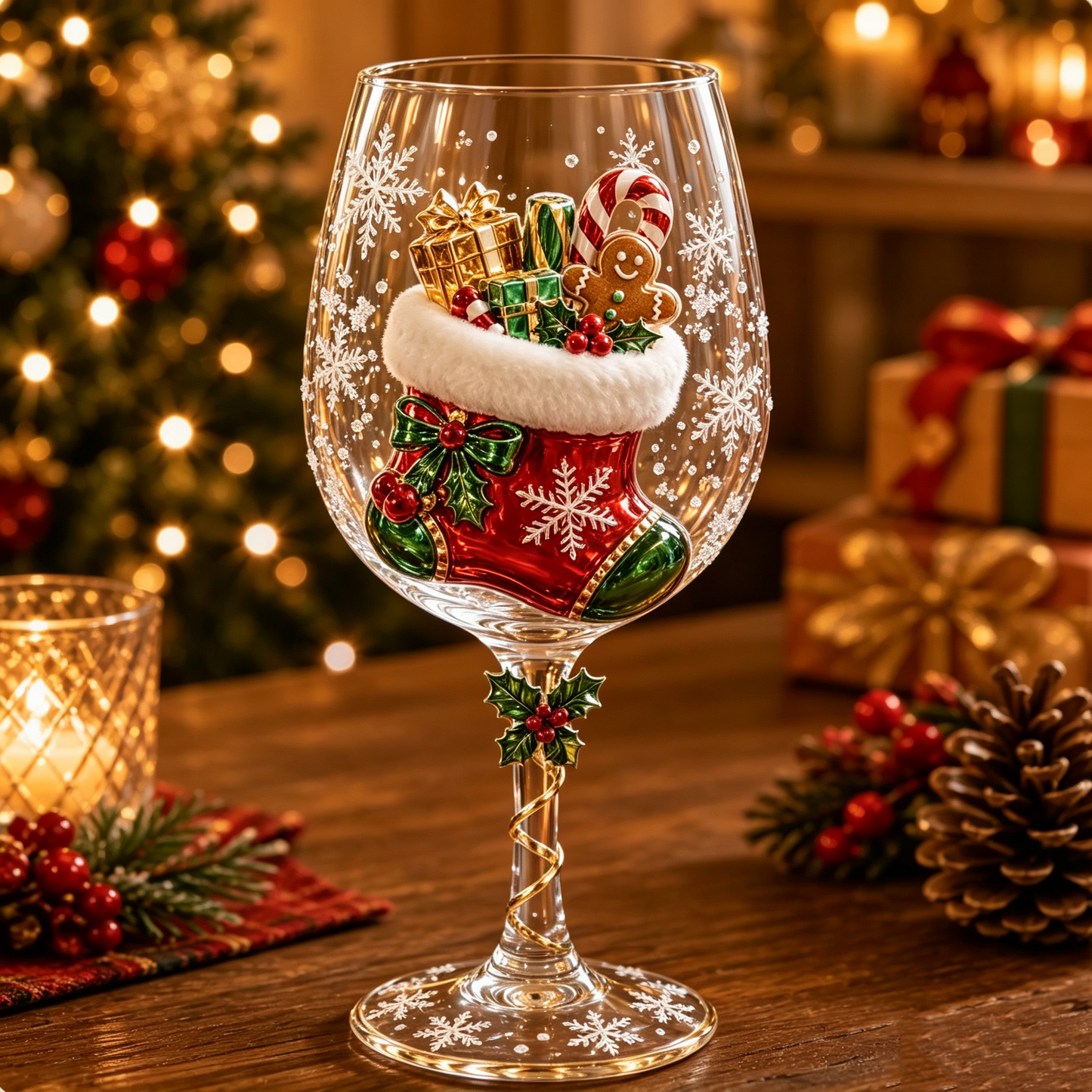 🎄🥂Christmas 3D Wine Glass Collection Gift Box Set