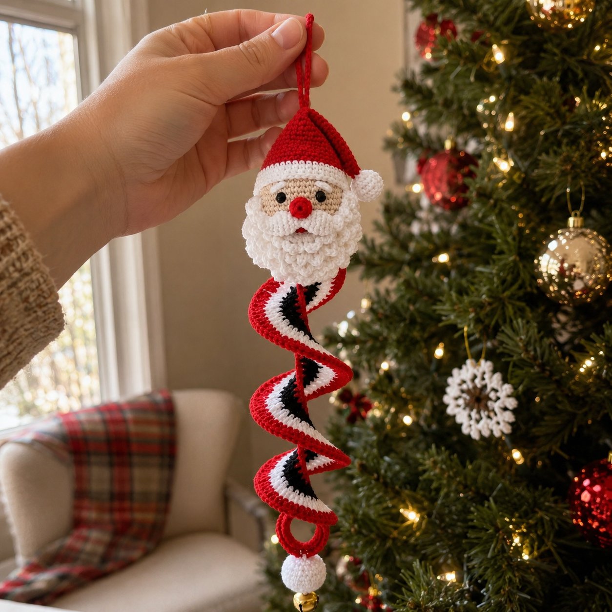 🔥 Limited Time Sale 49% OFF – ☃️ Crochet Snowman Spiral Ornament DIY Kit | Complete Beginner-Friendly Set with Soft Yarn, Crochet Hook, Festive Beads, Snowflakes & Step-by-Step Guide 🧶🎄✨
