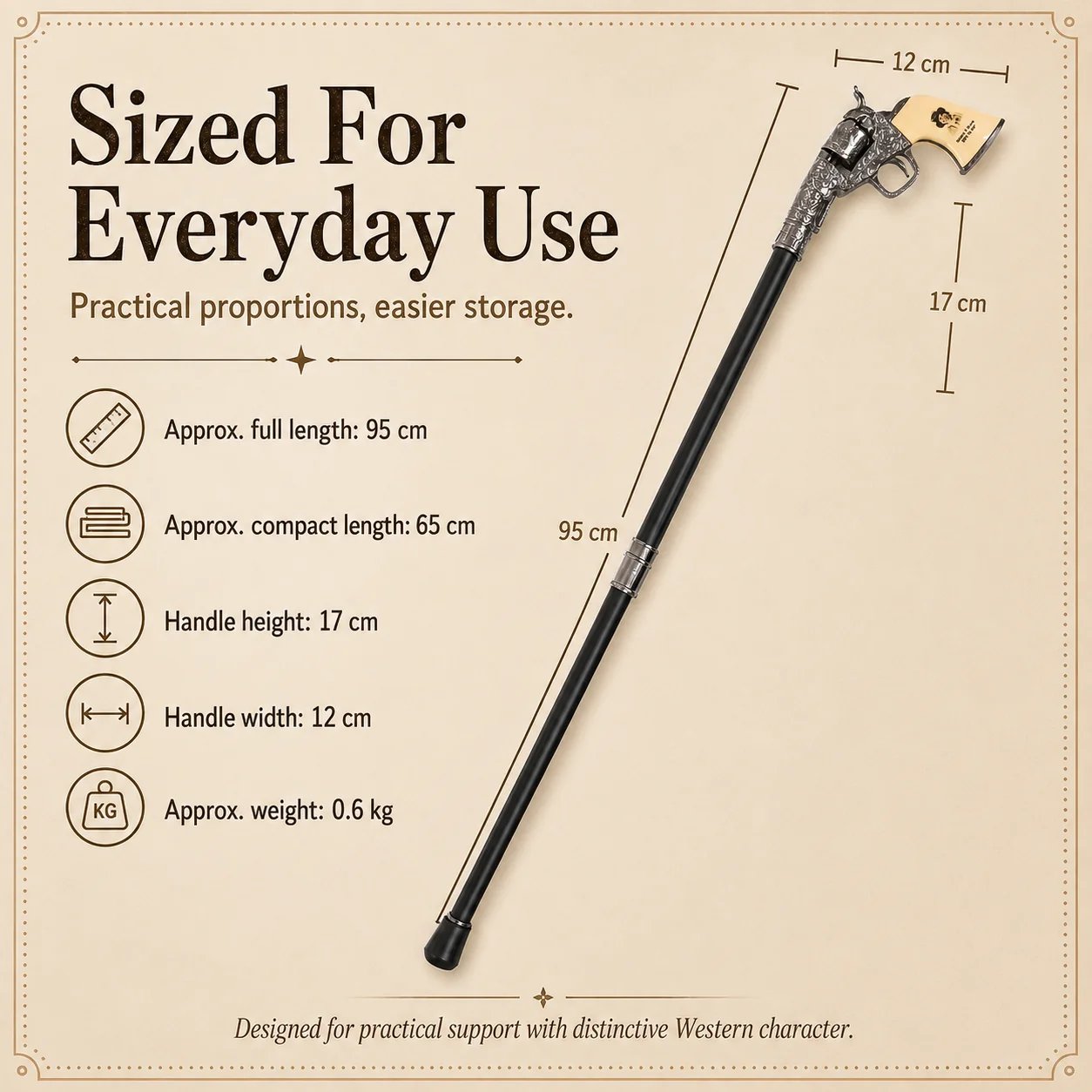 🤠 Vintage Western Walking Cane – Classic Cowboy-Inspired Walking Stick (📦Buy 2 Free Shipping)