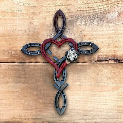 Blessed Horseshoe Cross with Heart - A Symbol of Faith, Protection, and Love That Endures (𝑱𝒐𝒓𝒅𝒂𝒏 𝑴𝒂𝒚𝒏𝒂𝒓𝒅 𝑯𝒂𝒏𝒅𝒎𝒂𝒅𝒆®)