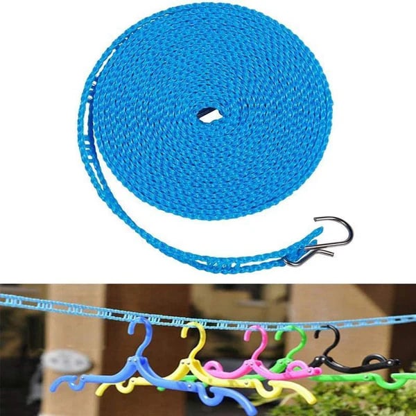 🔥Clothesline for Outside, Adjustable Clothes line,Windproof Clothesline with Hooks, Indoor and Outdoor Laundry and Drying Lines,Ideal Camping & Travel Essentials