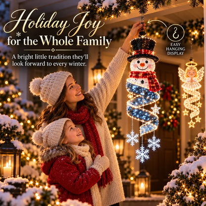 🎅Christmas Magic Spira Hanging LED Light Collection – 9 Festive Designs ✨ | Suspended Glowing Characters with Spiral Lights & Hanging Details for Porches, Windows, Entryways & Holiday Displays