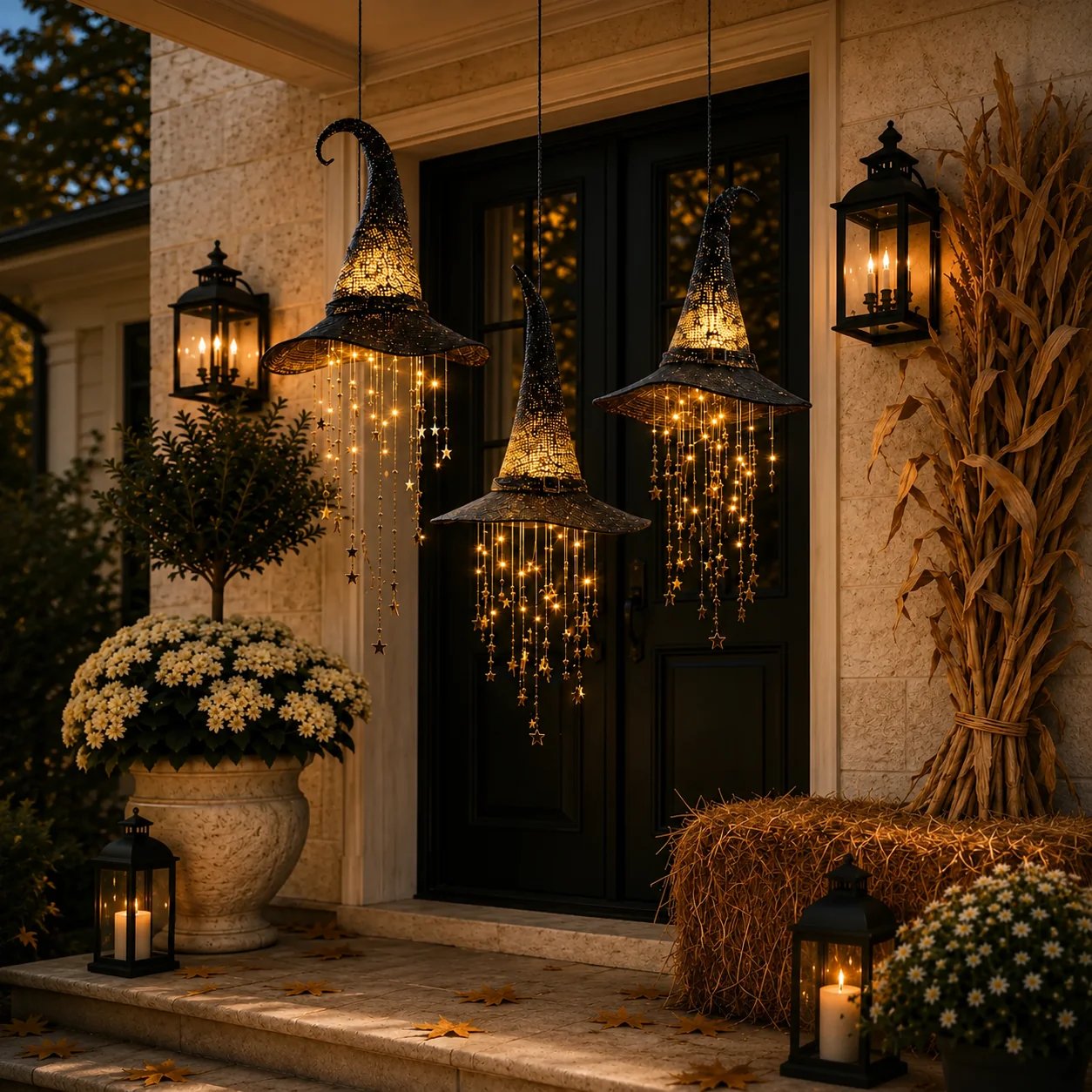Lighted Witch Hat Hanging Chime