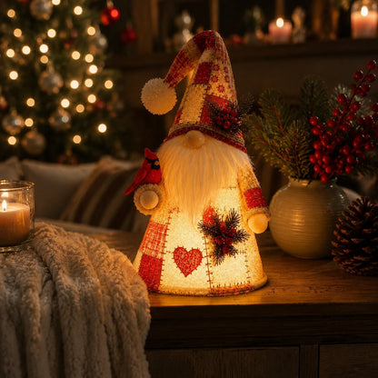 🔥 LAST DAY 49% OFF – 🐦Patchwork Bird Gnome Light Collection | Warm Glowing Tabletop Decor ✨