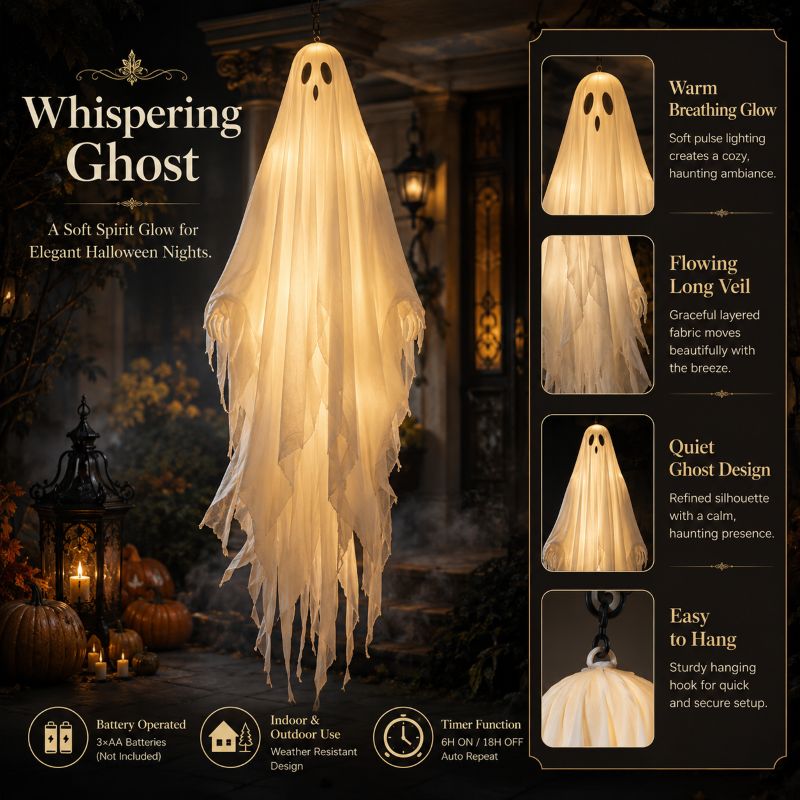 👻🌙 Hauntingly Beautiful Floating Ghost Lights – 4-Style Halloween Collection