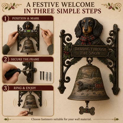 🐕 Dashing Through the Snow – Dachshund Christmas Sleigh Bell 🎄