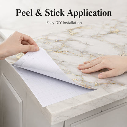 Gold Marble Pattern Self-Adhesive Wallpaper Roll