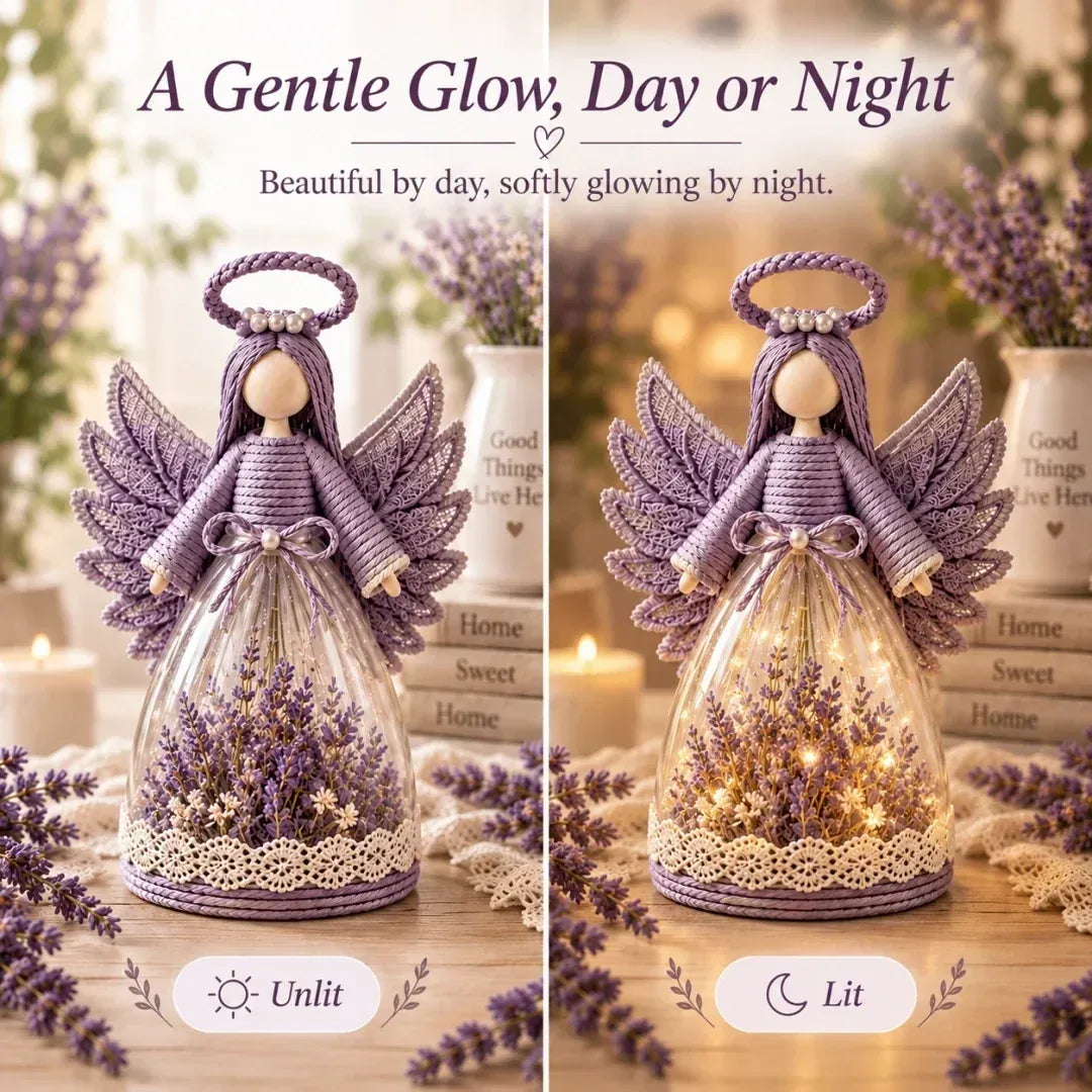 ⏳ Last Day 49% OFF – 👼 Blooming Guardian Angel Light | Floral Angel Figurine with Warm LED Glow in Lavender, Rose & Sage for Bedside Tables, Shelves & Meaningful Gifts ✨