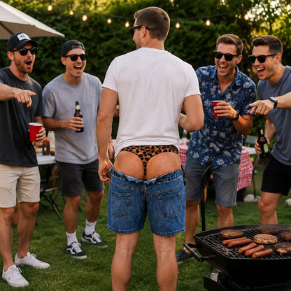🐆 Bold Leopard‑Pattern Novelty Summer Swim Trunks