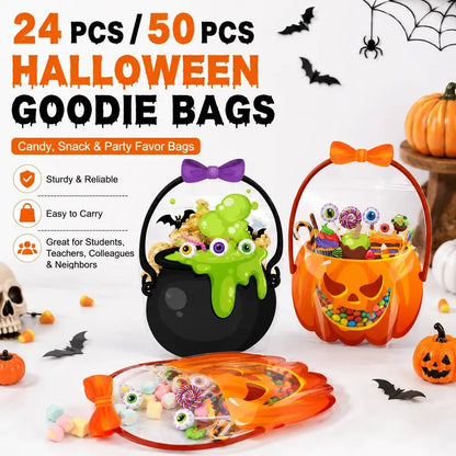 🎃 Halloween Goodie Bags – 10/30/50/100 Pcs Treat Bags 👻🧡