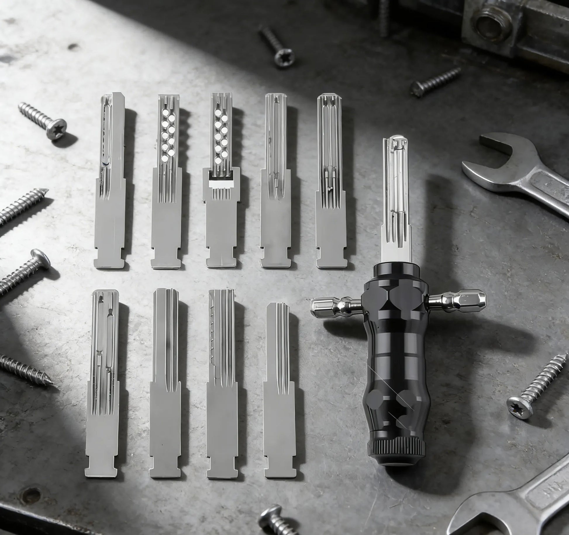 🔐Tubular Lock Pick Set: 9-in-1 Precision Unlocking Tool for Locksmiths
