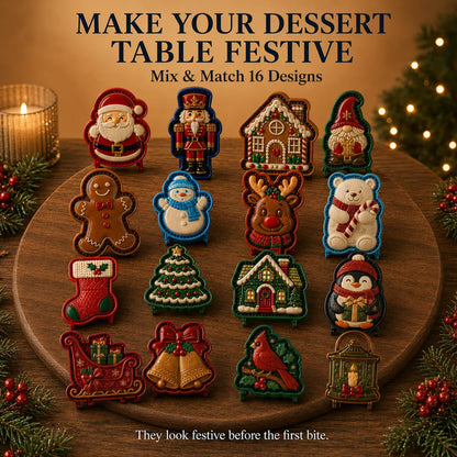 ⏳ Last Day 49% OFF – 🎄16-Design Christmas Mini Pie Mold Collection | Reusable Embossed Molds for Shaping Detailed Santa, Snowman, Reindeer, Tree & Holiday Pies 🥧✨