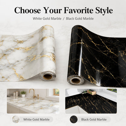 Gold Marble Pattern Self-Adhesive Wallpaper Roll