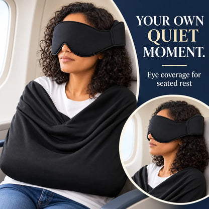 😴3-in-1 Airplane Sleep Support System - Integrated Plane Sleeping Accessories with Memory Foam Long Haul Flight Pillow✈️