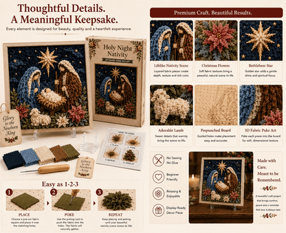 🔥 LAST DAY 49% OFF – ✝️🧵 Premium 3D Christian Fabric Poke Art Kit | No-Sew Faith Craft with Pre-Punched Board, Fabric Squares & Display Stand 🕊️✨