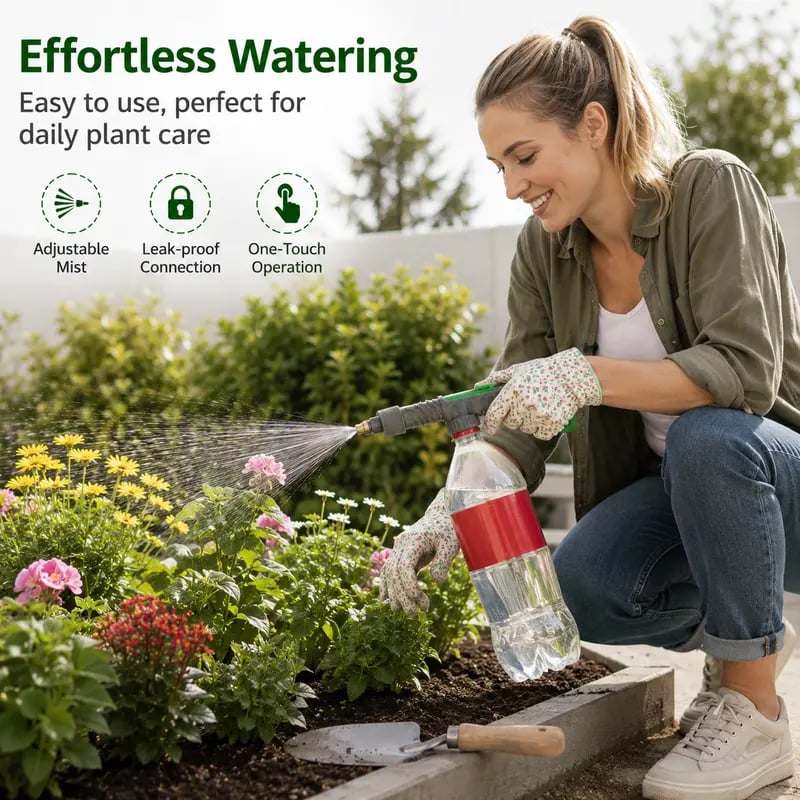 2PCS Reusable Bottle Sprayer Nozzle – Plant Watering & Cleaning Tool