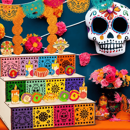 🔥Last Day 49% OFF - 🎃🏵️Day of the Dead Wooden Altar Display Set | 💕Death is not the end of life, forgetting is(📦Buy 2 Free Shipping)