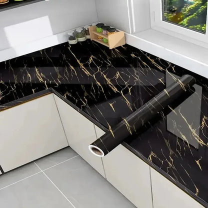 Gold Marble Pattern Self-Adhesive Wallpaper Roll