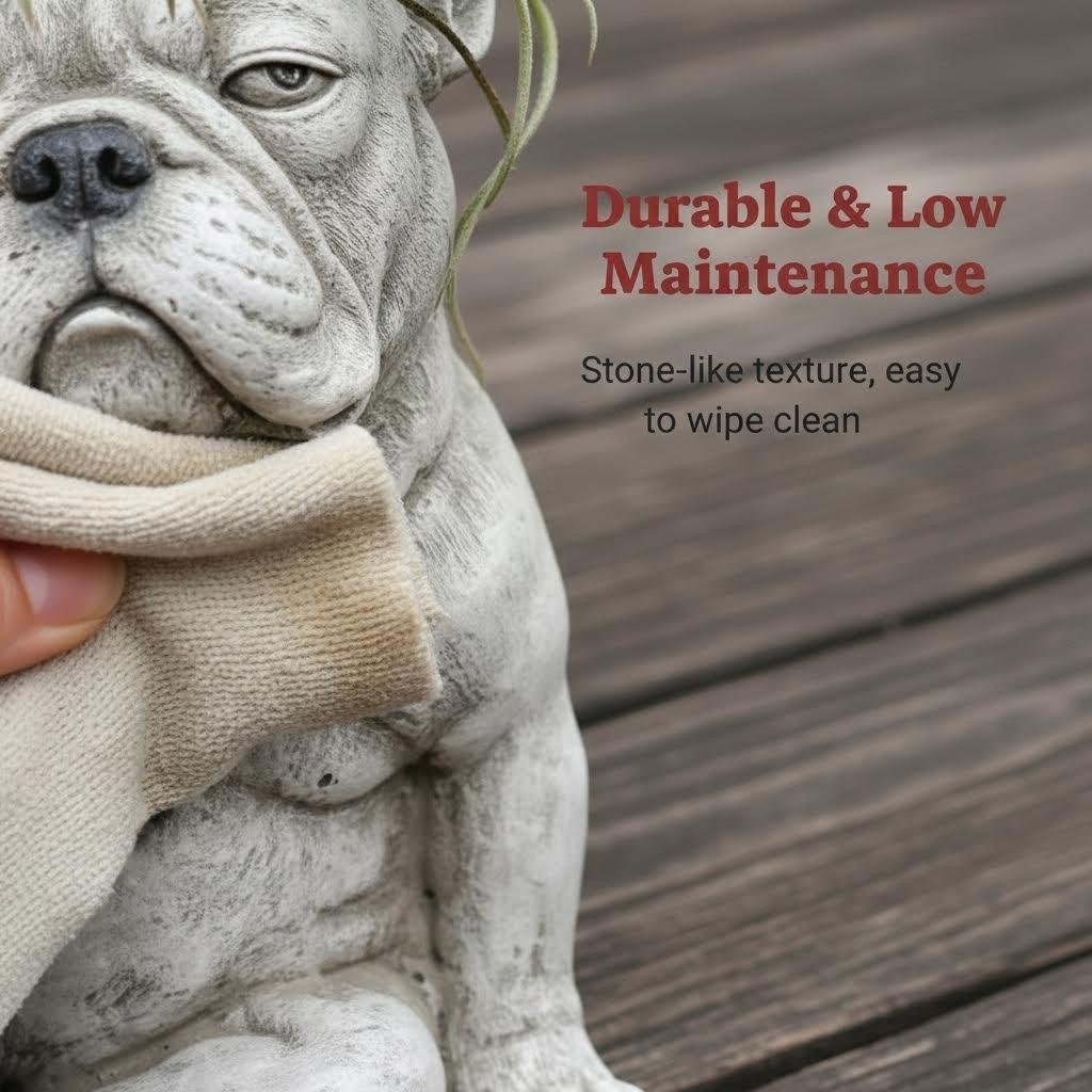 Funny French Bulldog Planter – Sassy Dog Statue Flower Pot For Home & Desk Decor