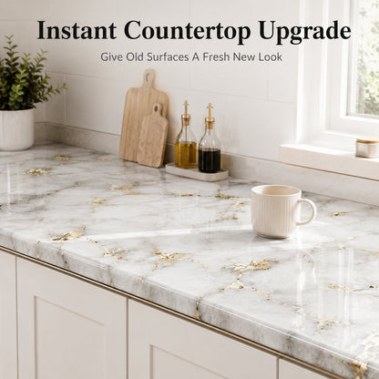 Gold Marble Pattern Self-Adhesive Wallpaper Roll