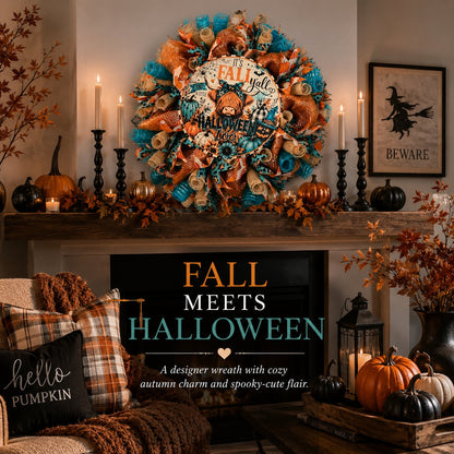Handmade Highland Cow Fall & Halloween Wreath