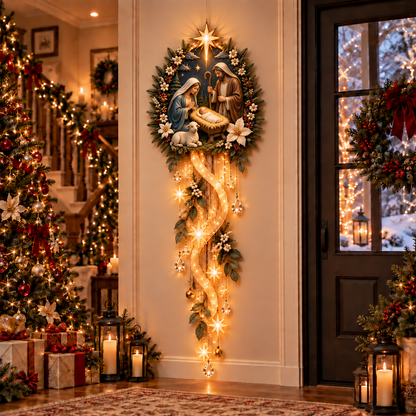🔥Hot Sale 50% OFF -🌟 Nativity Starfall Wall Light – A Meaningful Christmas Glow