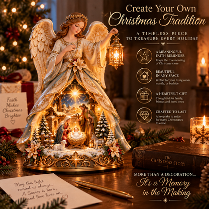 🎄 Last Day 50% OFF ✨ Angel Nativity Heirloom Lamp – Bring the Miracle of Christmas Home