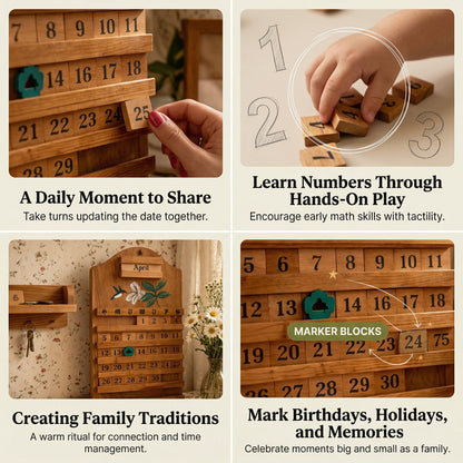 🎄 Festive Wooden Perpetual Calendar