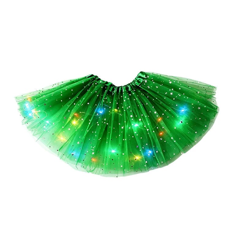 🏆 Last Day 50%OFF!🎁LED Light Up Sequin Tutu Skirt Star Mesh Princess Skirt for Girls and Adults