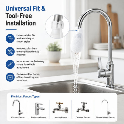 💧Universal Faucet Filter Cotton Bags | 100 PCS Splash-Proof Set