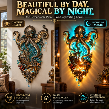 🐙🏴‍☠️ Last Day 50% OFF ✨ Kraken's Lost Treasure Wall Light