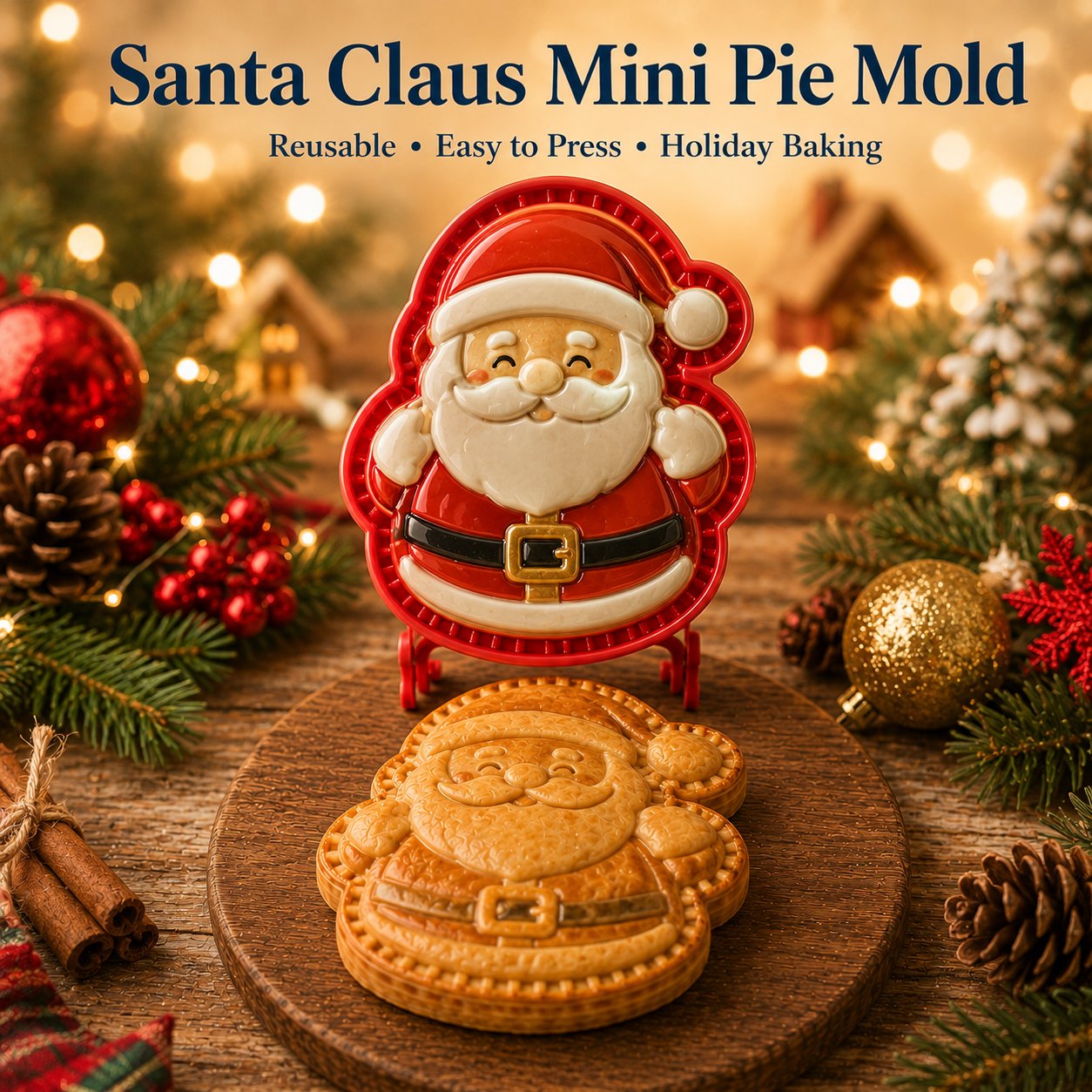 Santa Claus Christmas Mini Pie Mold