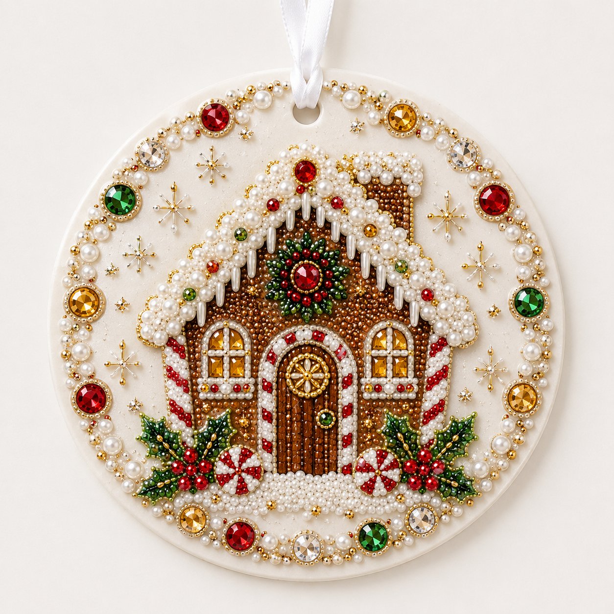 🌲✨ DIY Pearl & Gem Christmas Ornament Collection